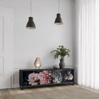 PURE BLOSSOM Móvel de TV com 3 Portas em Acabamento Preto