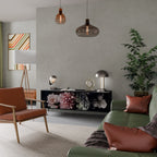 PURE BLOSSOM Móvel de TV com 3 Portas em Acabamento Preto