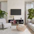 PURE BLOSSOM Móvel de TV com 3 Portas em Acabamento Preto