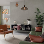 PURE BLOSSOM Móvel de TV com 3 Portas em Acabamento Preto