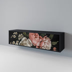 LUSH ELEGANCE 3-Door TV Stand in Black Finish