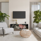 LUSH ELEGANCE 3-Door TV Stand in Black Finish