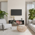 LUSH ELEGANCE 3-Door TV Stand in Black Finish