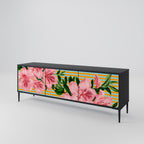 FRAGILE BEAUTY 3-Door TV Stand in Black Finish