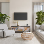 SOFTEN POPPY 3-Door TV Stand in Black Finish