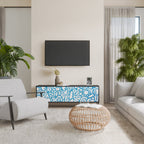 BLOOMY MORNING 3-Door TV Stand in Black Finish