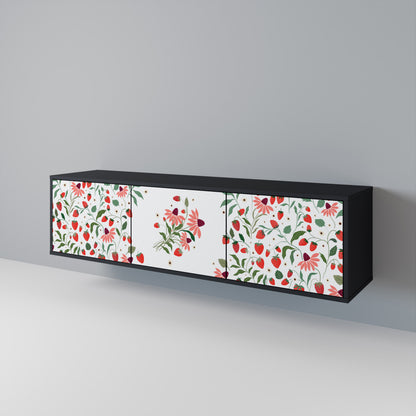 FLOWERS AND STRAWBERRIES Móvel de TV de 3 Portas