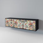 ORGANIC FOLKLORE Móvel de TV com 3 Portas em Acabamento Preto