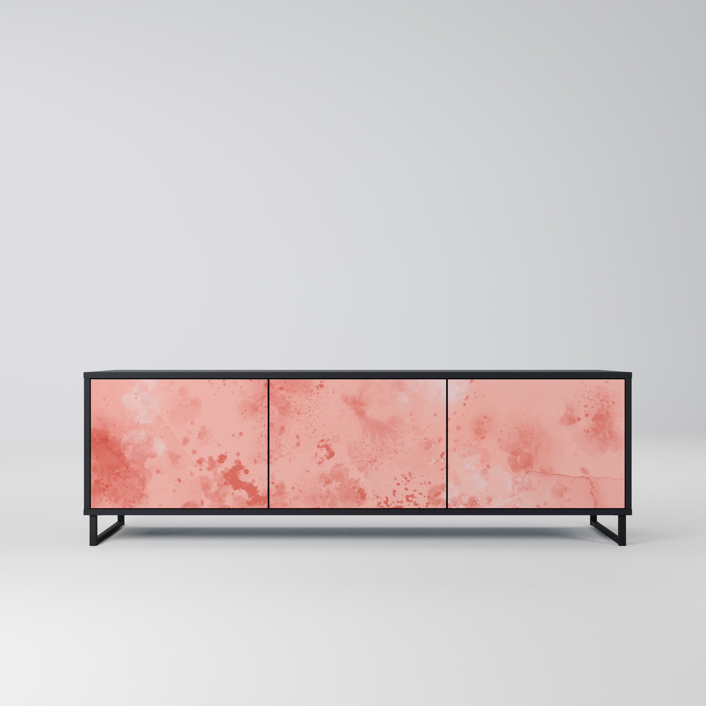 CRANE DANCE 3-Door TV Stand in Black Finish