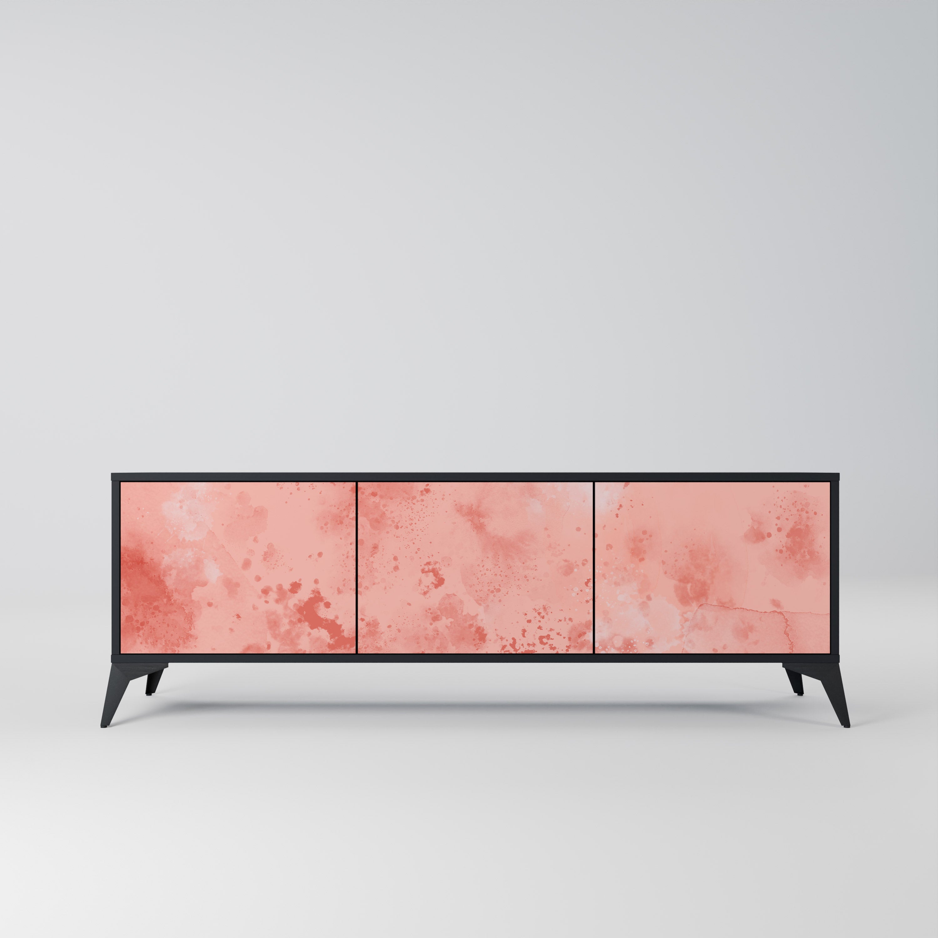 CRANE DANCE 3-Door TV Stand in Black Finish