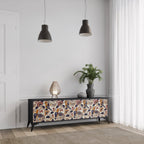 EMINENT HOOPOE Móvel de TV com 3 Portas em Acabamento Preto