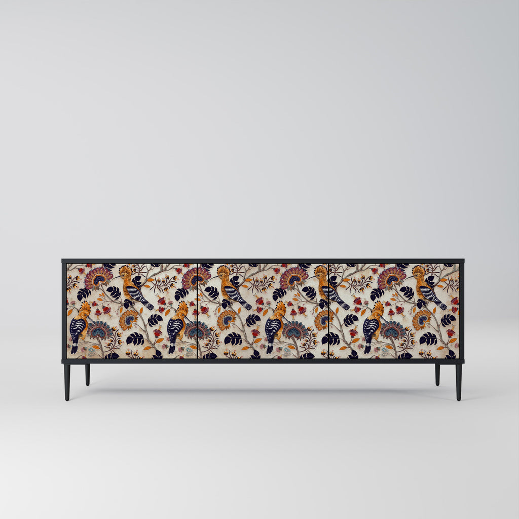 EMINENT HOOPOE Móvel de TV com 3 Portas em Acabamento Preto