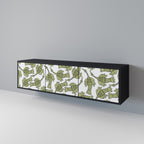 SEEDLING SONGBIRD 3-Door TV Stand in Black Finish