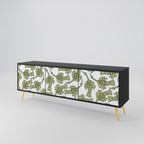 SEEDLING SONGBIRD 3-Door TV Stand in Black Finish