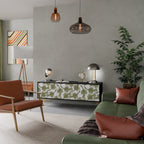 SEEDLING SONGBIRD 3-Door TV Stand in Black Finish