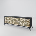 ALMONDINE SONGBIRD Móvel de TV com 3 Portas em Acabamento Preto