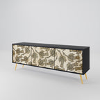 ALMONDINE SONGBIRD Móvel de TV com 3 Portas em Acabamento Preto