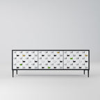 CATS COMPILATION Móvel de TV com 3 Portas em Acabamento Preto