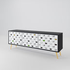 CATS COMPILATION Móvel de TV com 3 Portas em Acabamento Preto