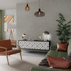 CATS COMPILATION Móvel de TV com 3 Portas em Acabamento Preto