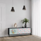 COLORFUL ALPACAS Móvel de TV com 3 Portas em Acabamento Preto