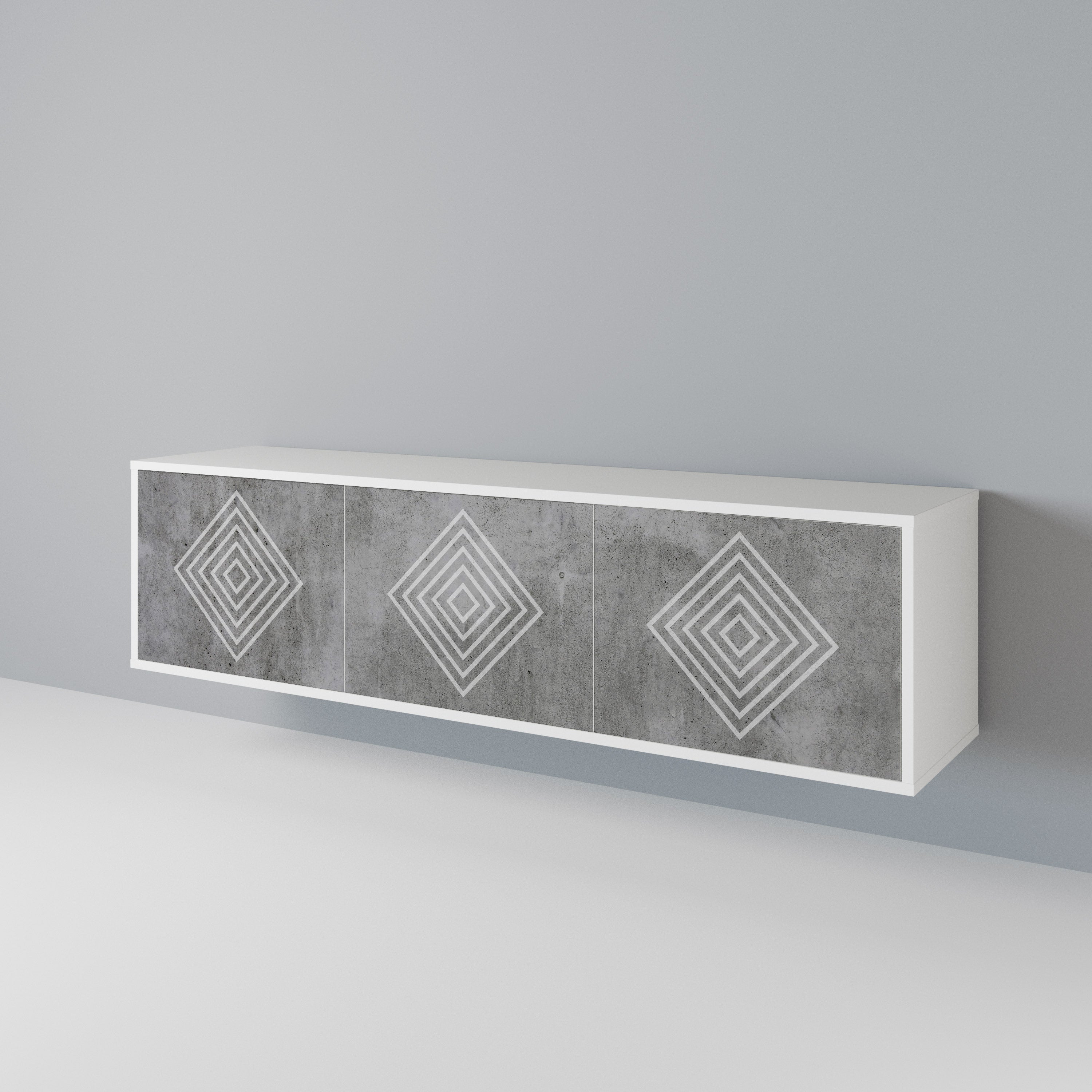 POLYGONAL ARTISTRY 3-Door TV Cabinet