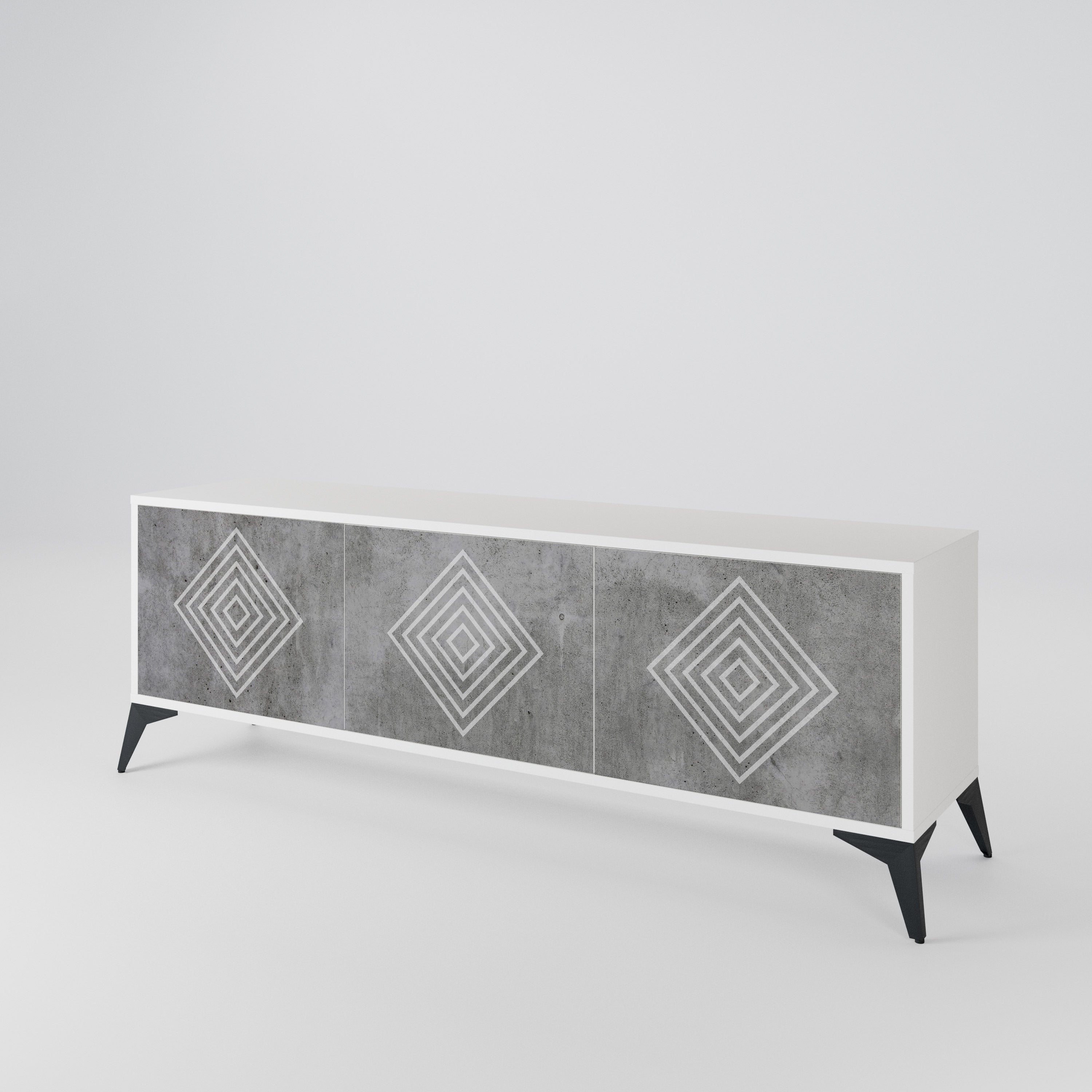 POLYGONAL ARTISTRY 3-Door TV Cabinet