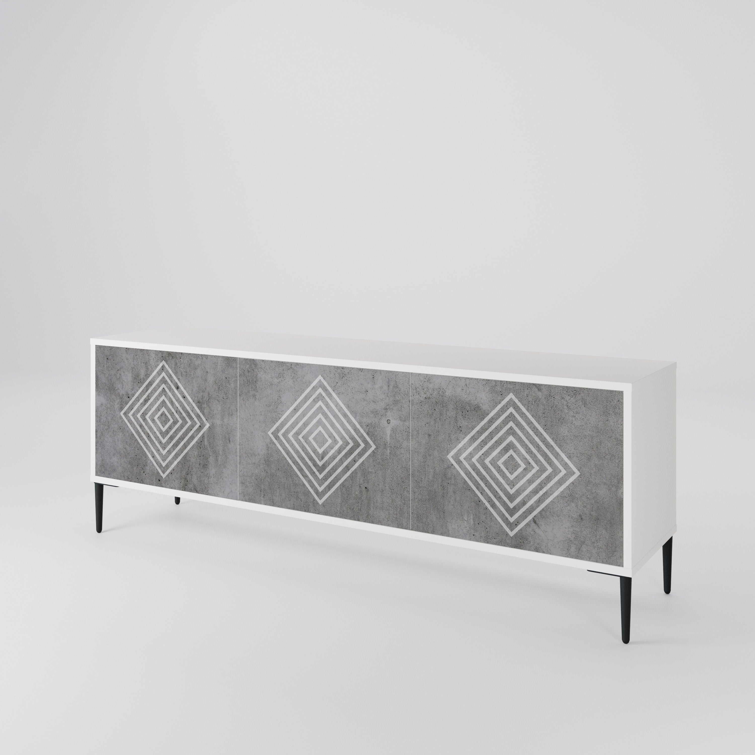 POLYGONAL ARTISTRY 3-Door TV Cabinet