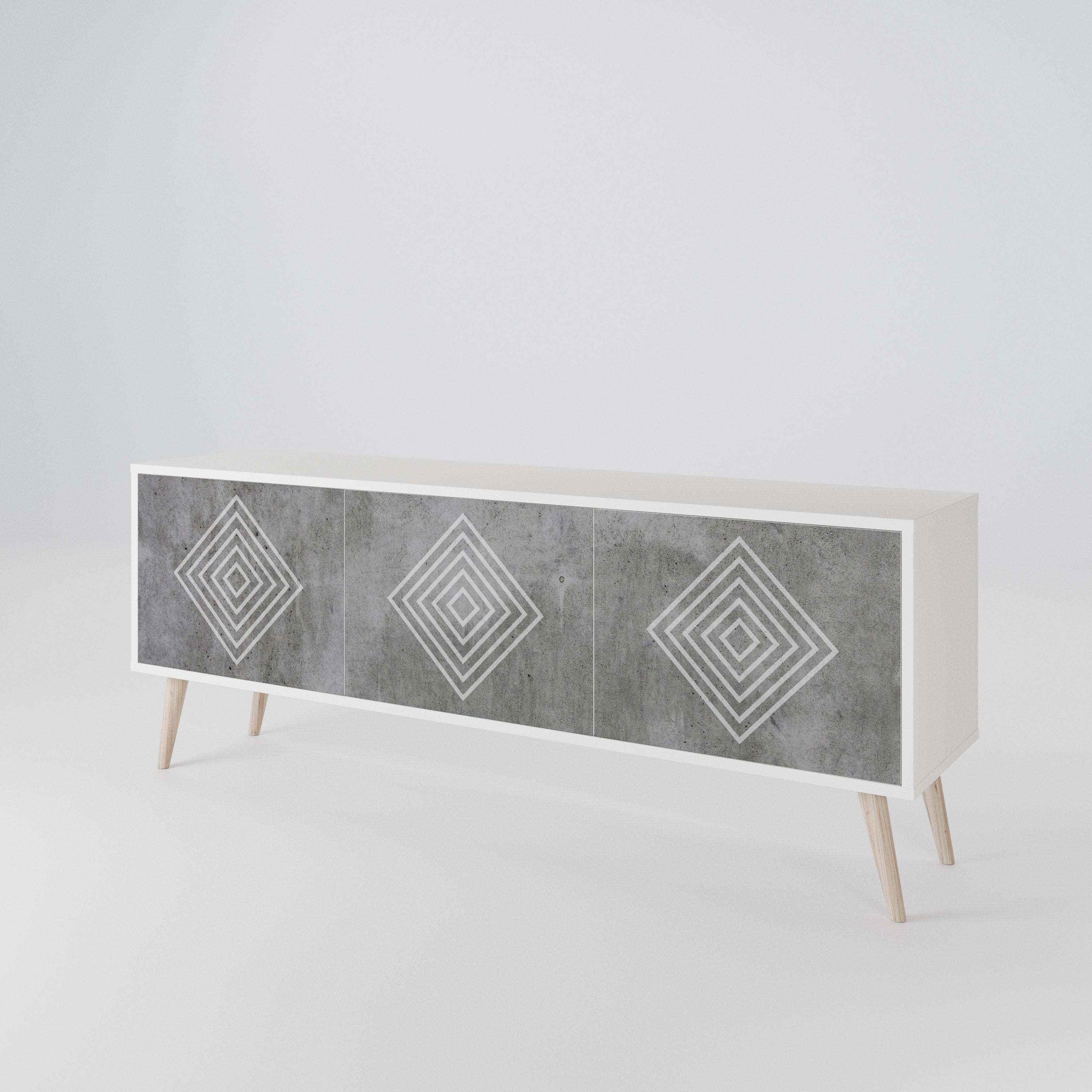 POLYGONAL ARTISTRY 3-Door TV Cabinet