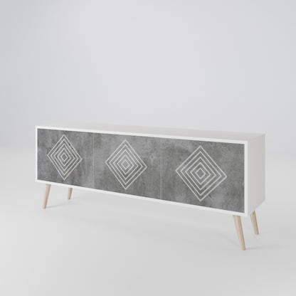 POLYGONAL ARTISTRY Móvel de TV de 3 Portas