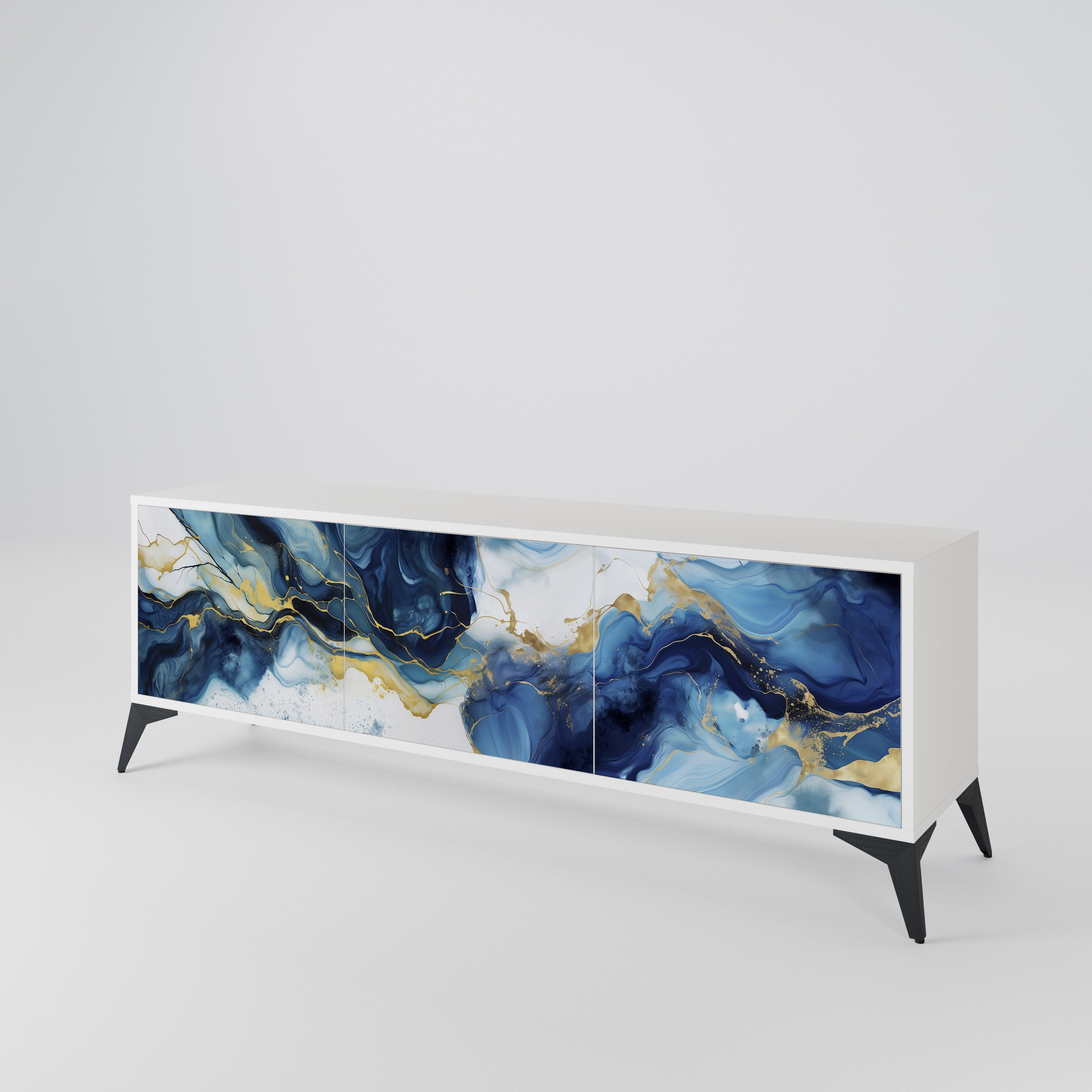 INKY MARBLE 3-Door TV Cabinet