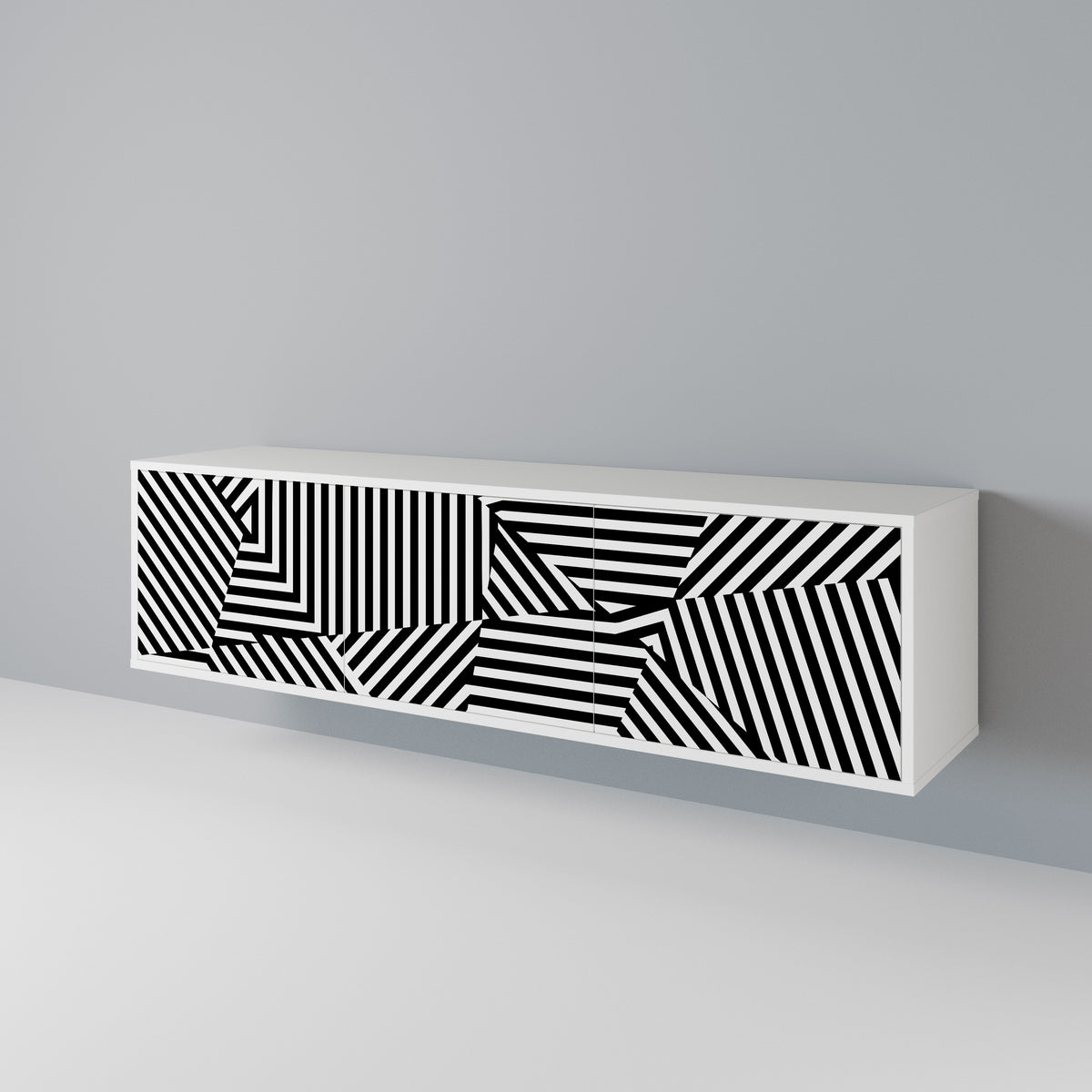 ILLUSIONARY LATTICE 3-Door TV Cabinet