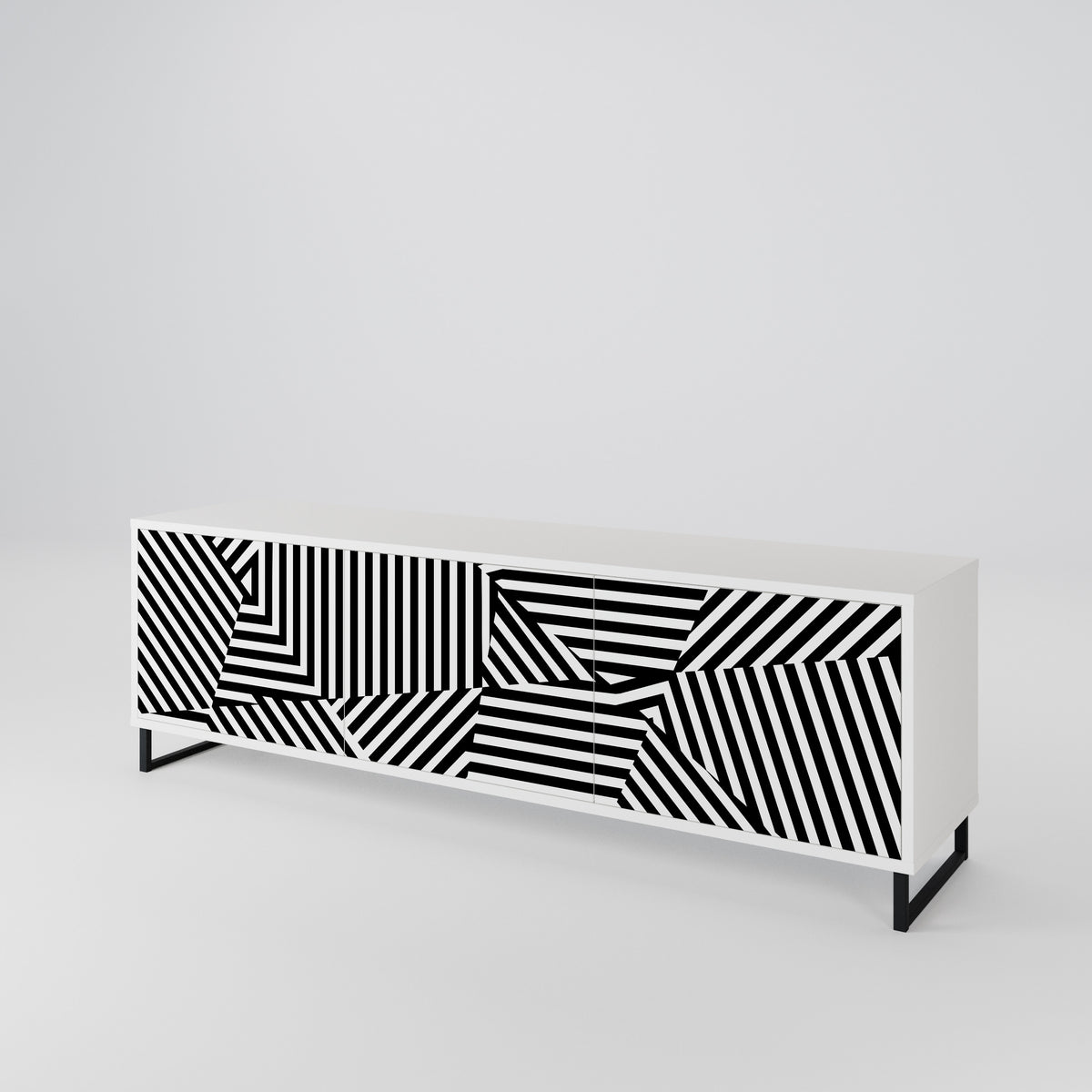 ILLUSIONARY LATTICE 3-Door TV Cabinet