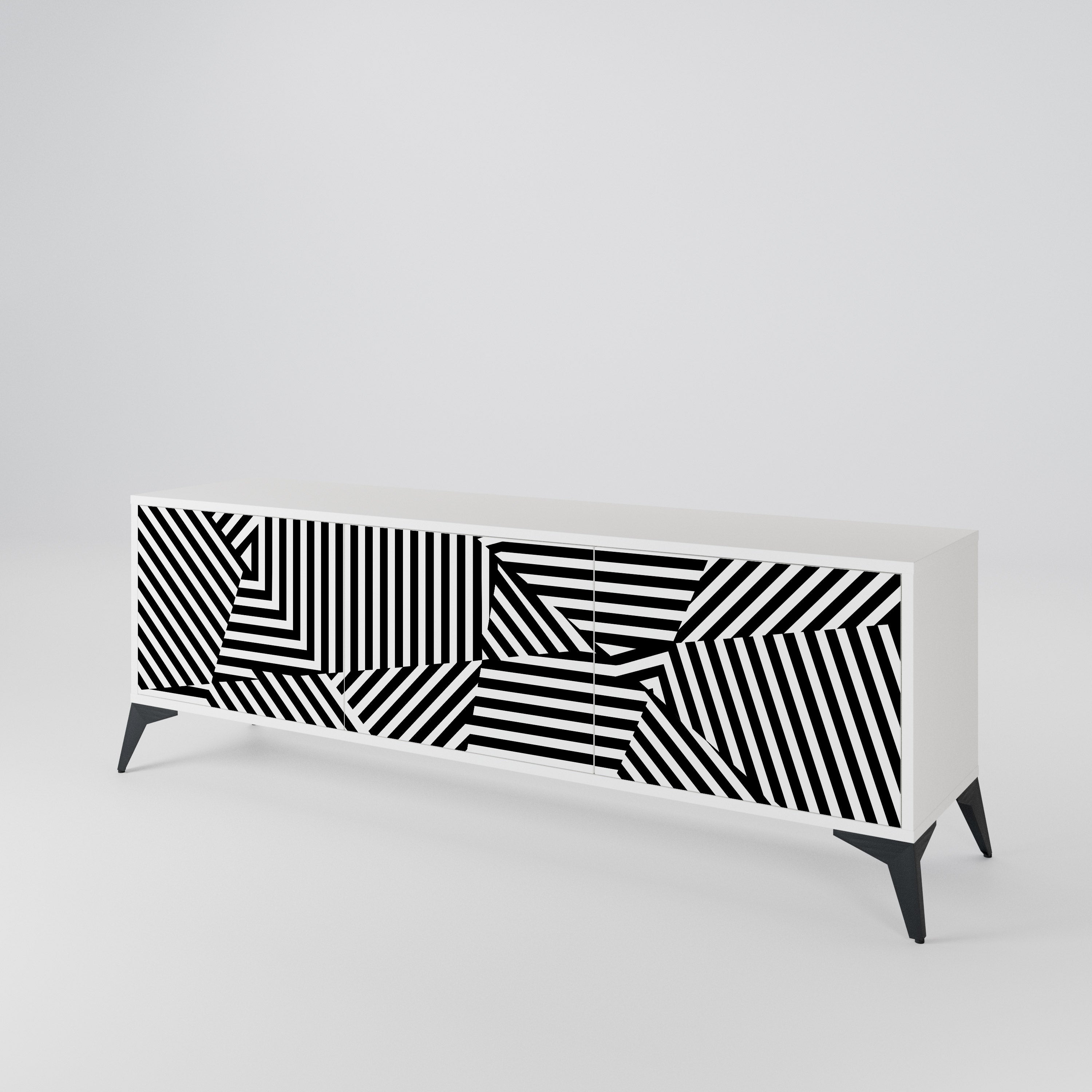 ILLUSIONARY LATTICE 3-Door TV Cabinet