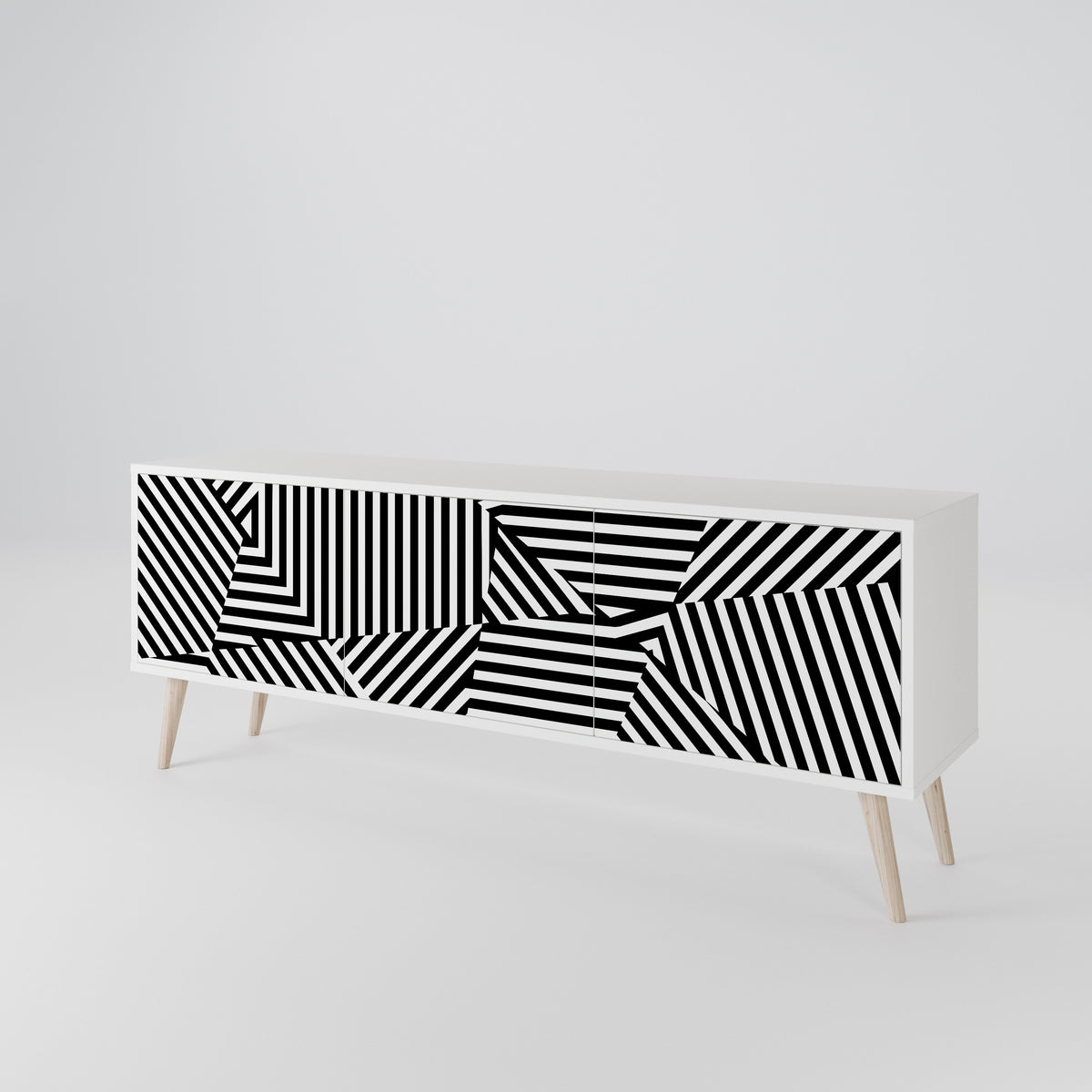 ILLUSIONARY LATTICE 3-Door TV Cabinet