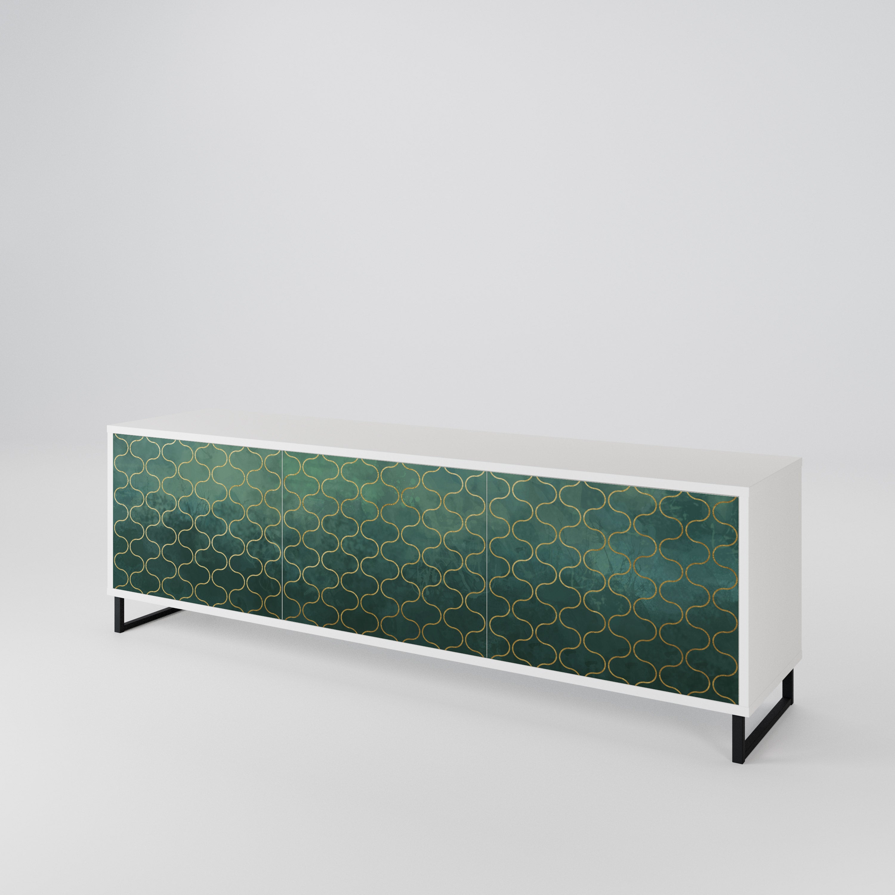 TESSELATED GREENERY 3-Door TV Cabinet
