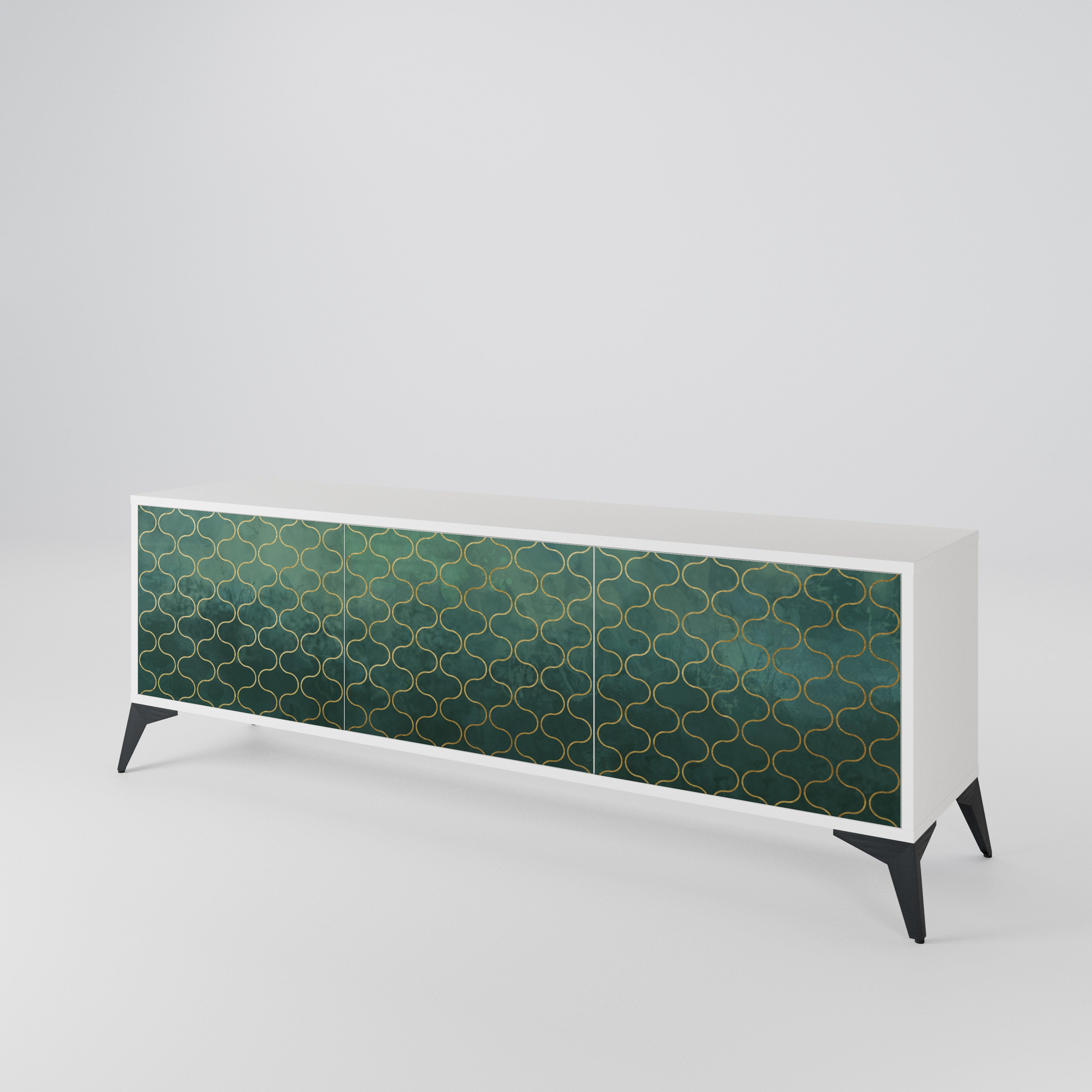 TESSELATED GREENERY 3-Door TV Cabinet