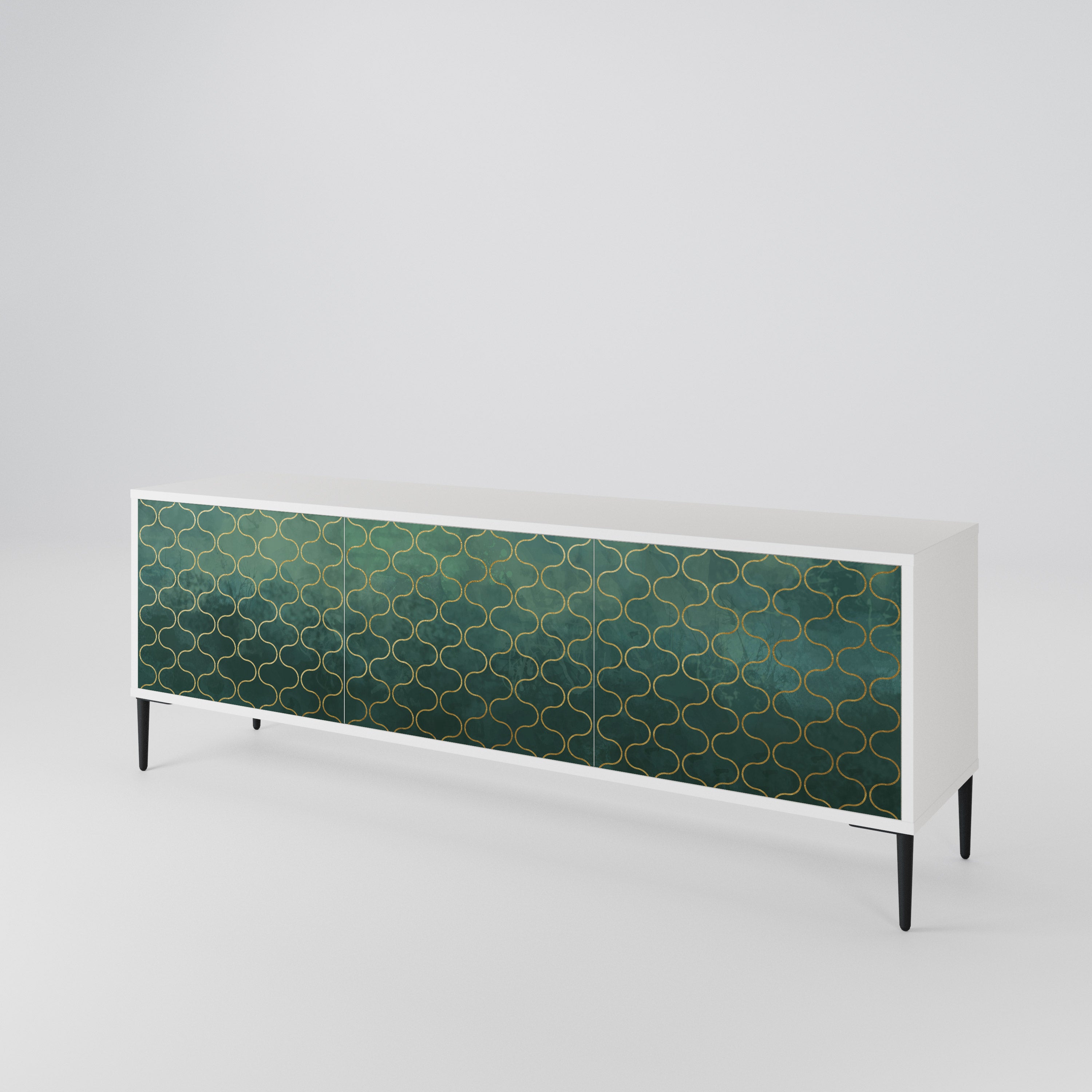 TESSELATED GREENERY 3-Door TV Cabinet
