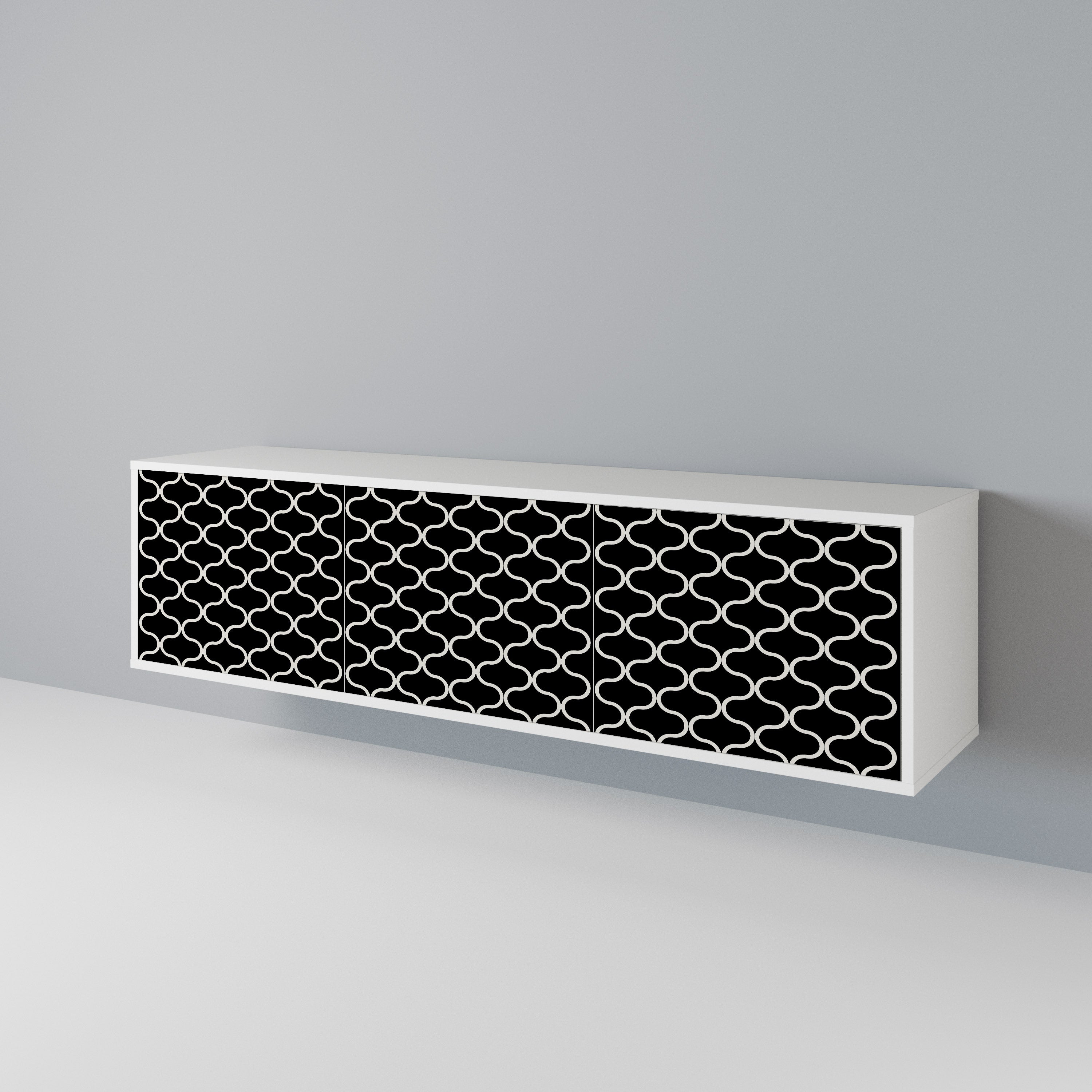 TESSELATED BLACKNESS 3-Door TV Cabinet