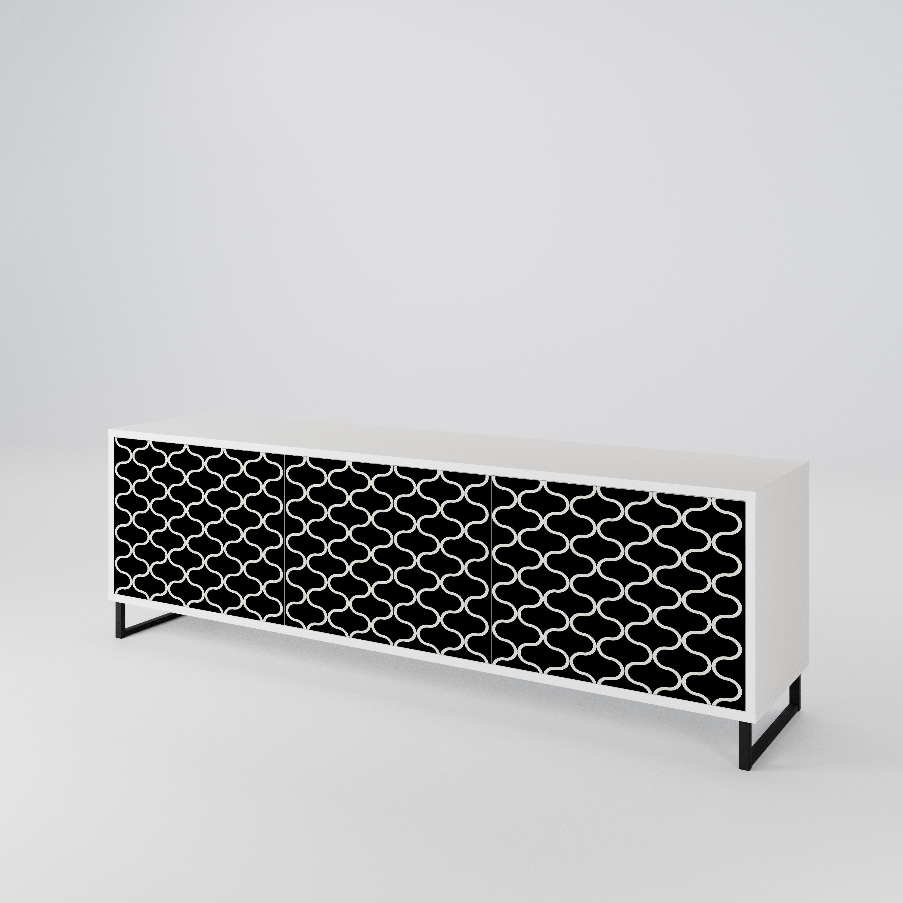 TESSELATED BLACKNESS 3-Door TV Cabinet