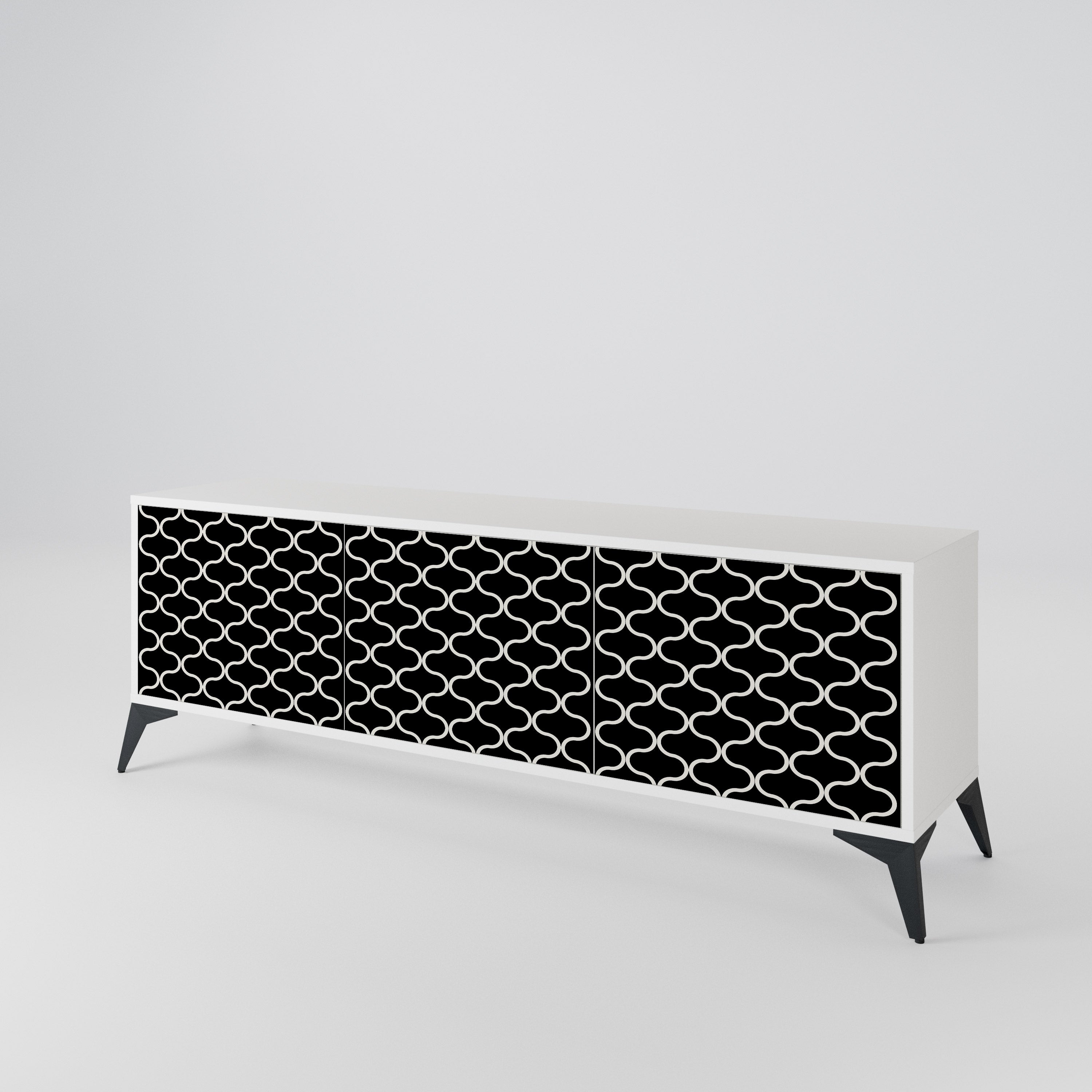 TESSELATED BLACKNESS 3-Door TV Cabinet