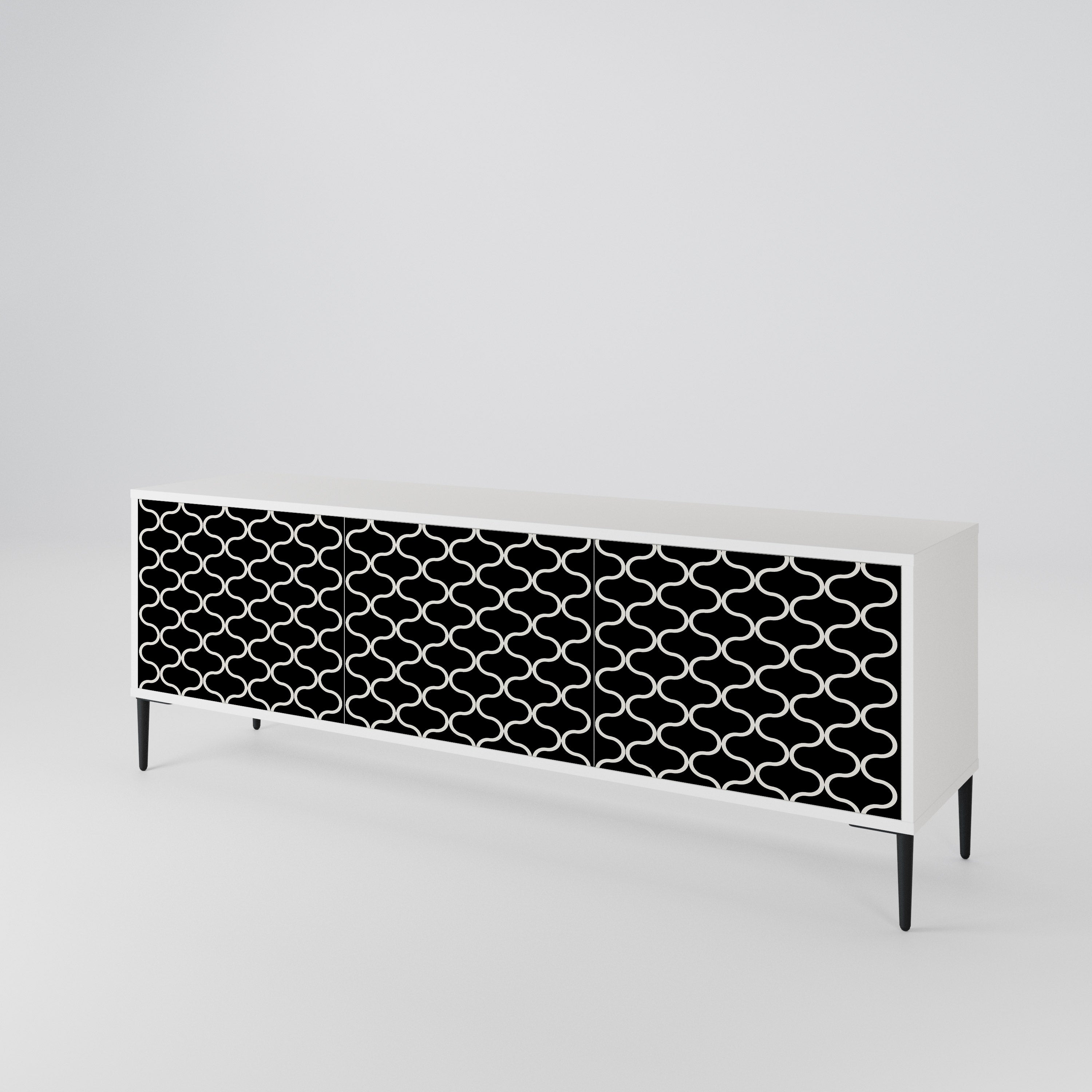 TESSELATED BLACKNESS 3-Door TV Cabinet