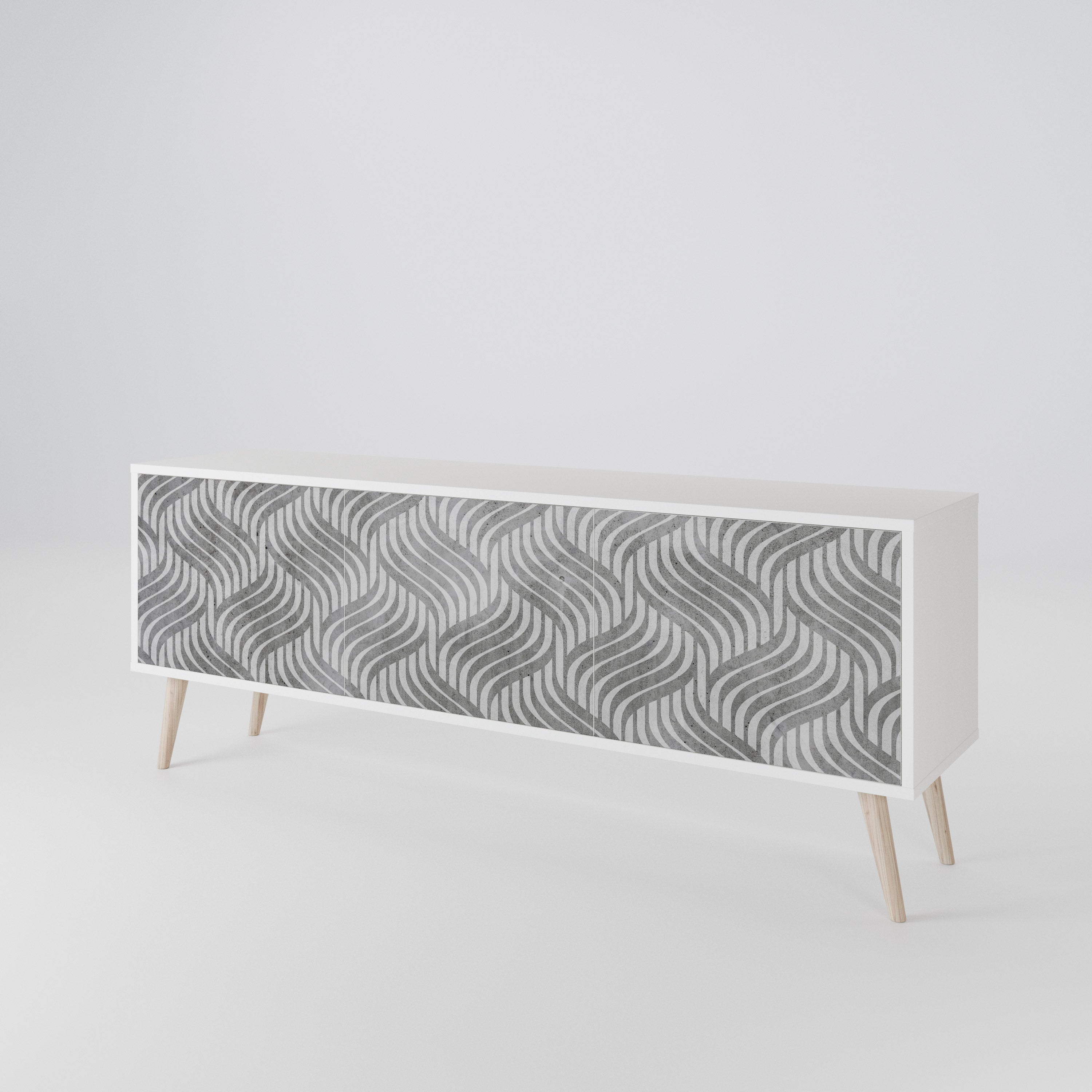CONCRETE MOVEMENT 3-Door TV Cabinet