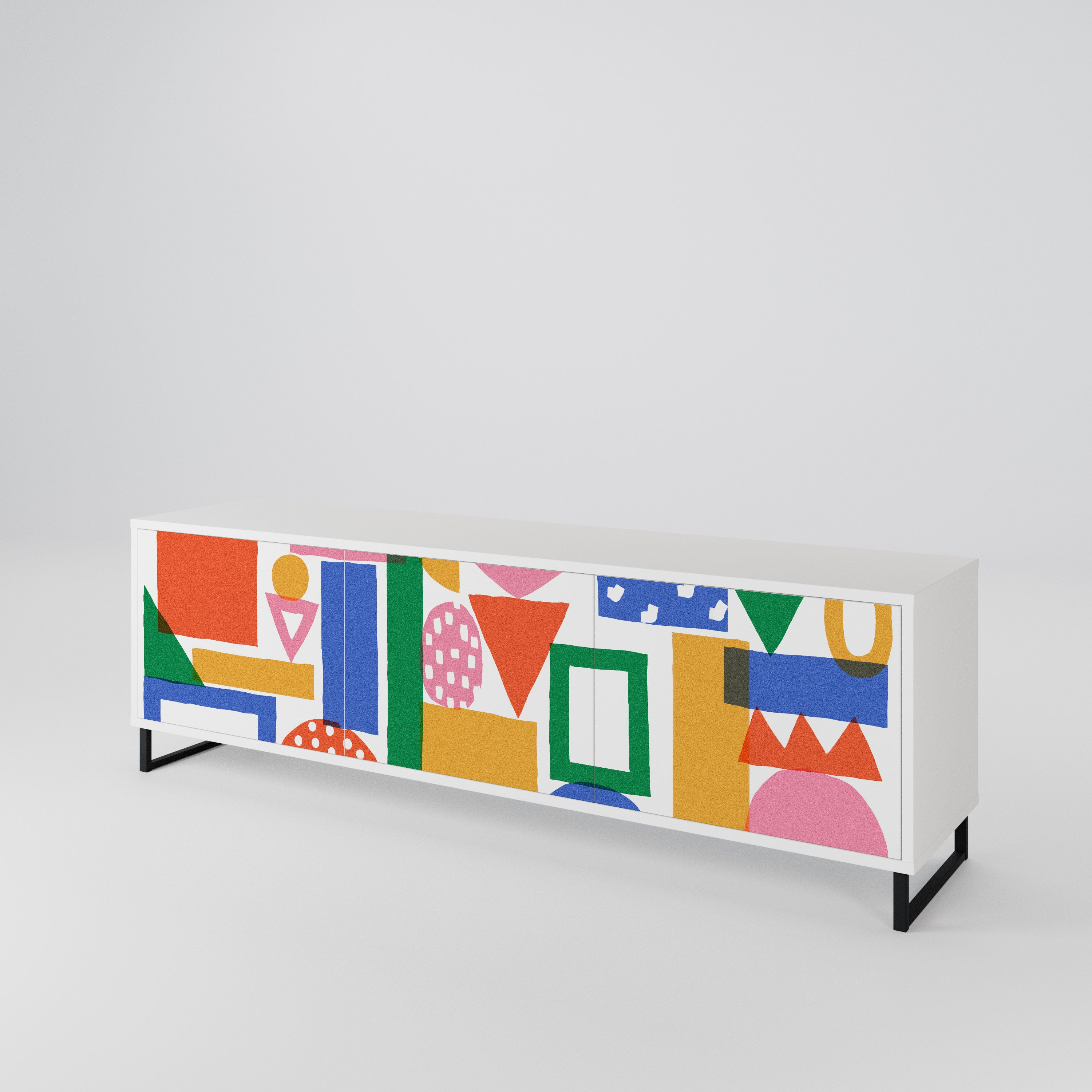 GEOMETRIC GLIMMER Móvel de TV de 3 Portas
