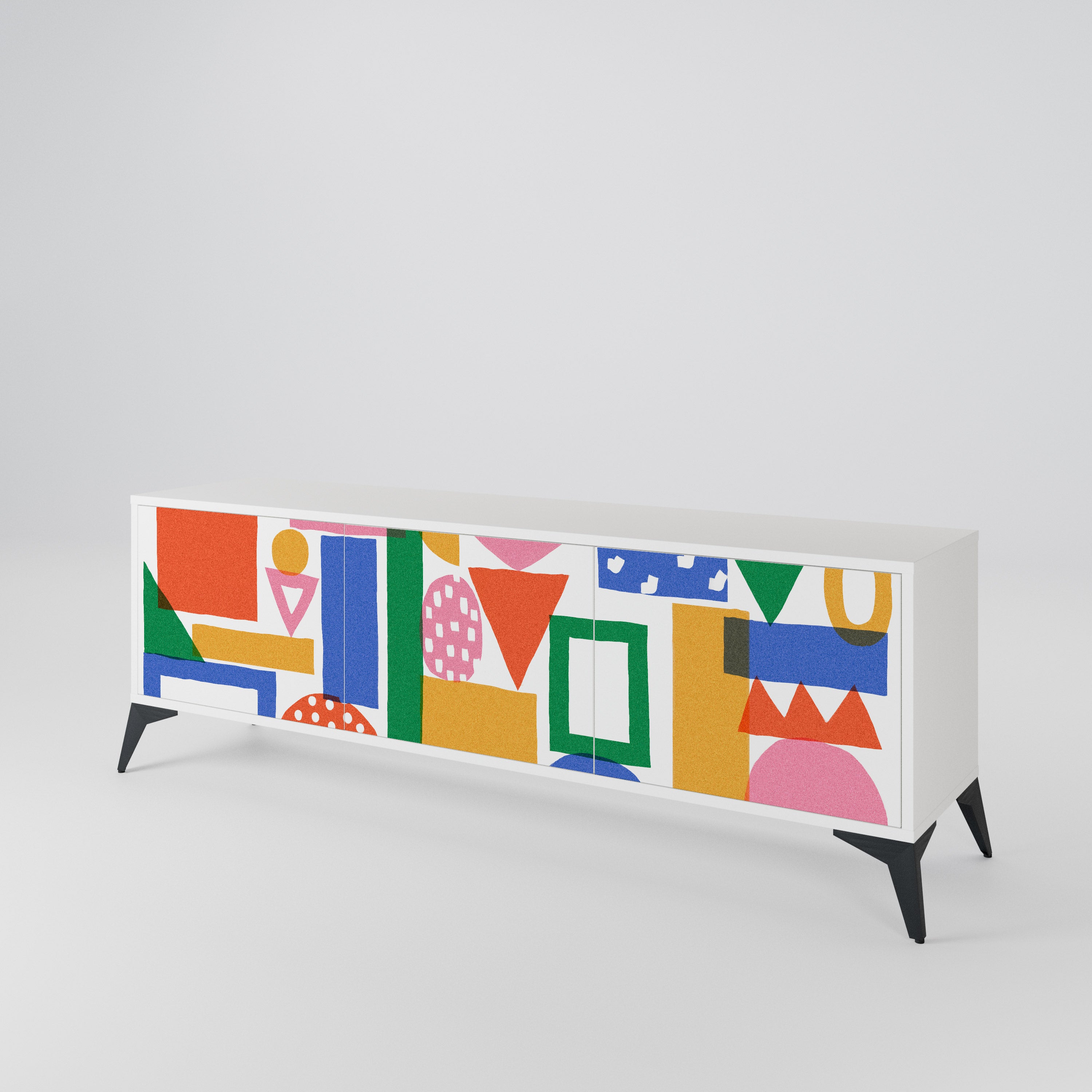 GEOMETRIC GLIMMER Móvel de TV de 3 Portas