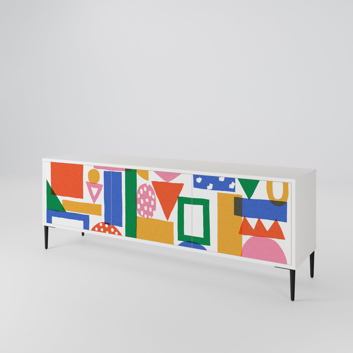 GEOMETRIC GLIMMER Móvel de TV de 3 Portas