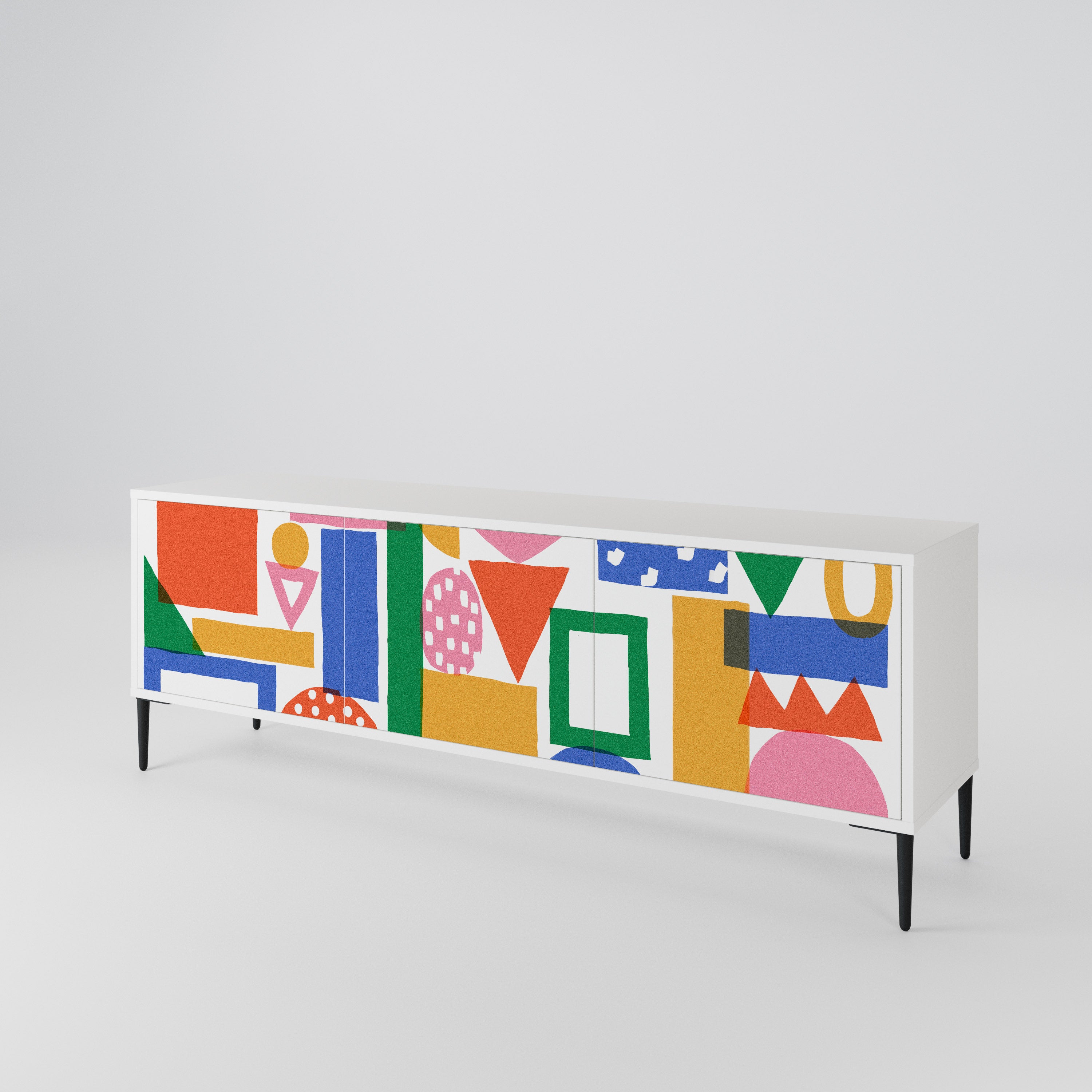 GEOMETRIC GLIMMER Móvel de TV de 3 Portas