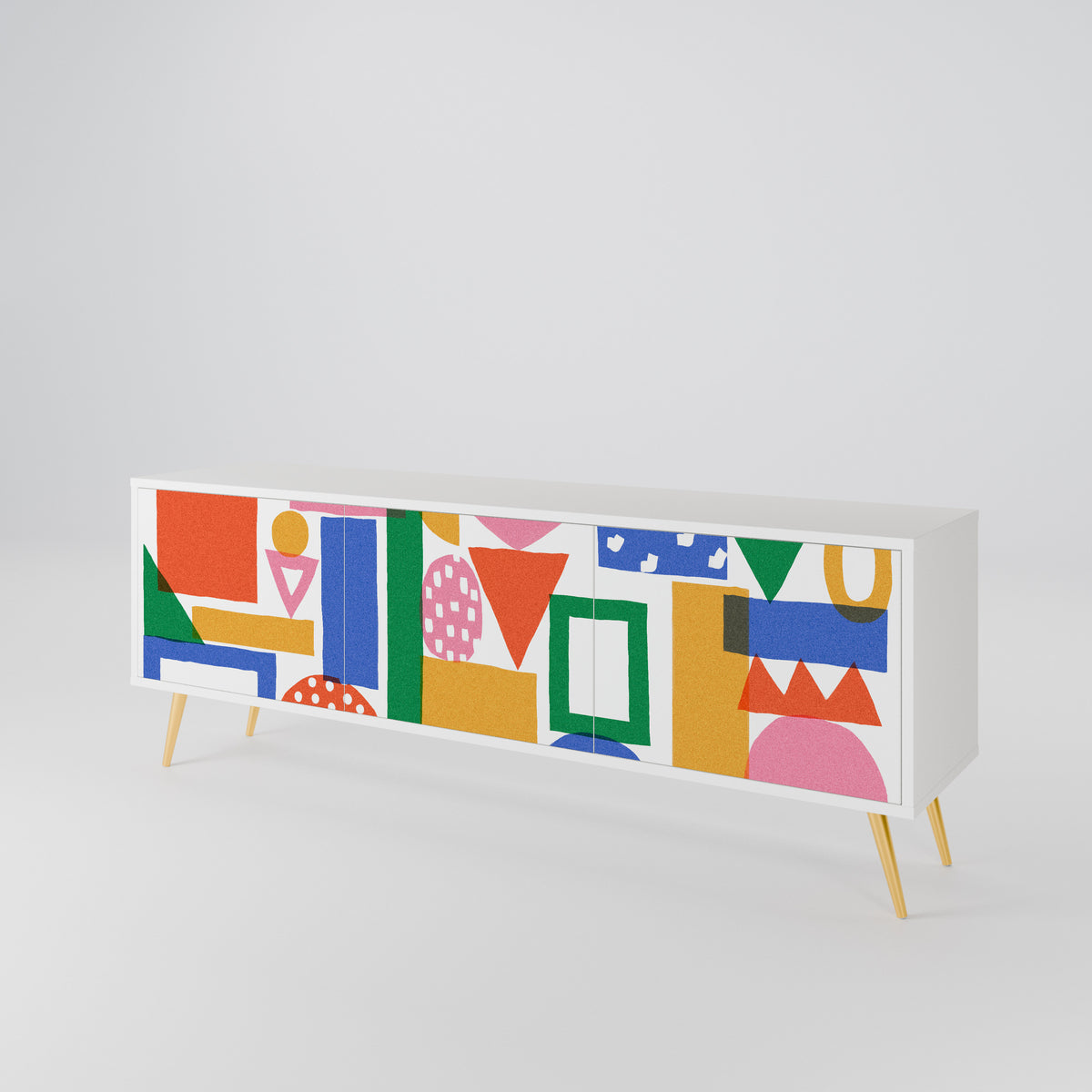 GEOMETRIC GLIMMER Móvel de TV de 3 Portas