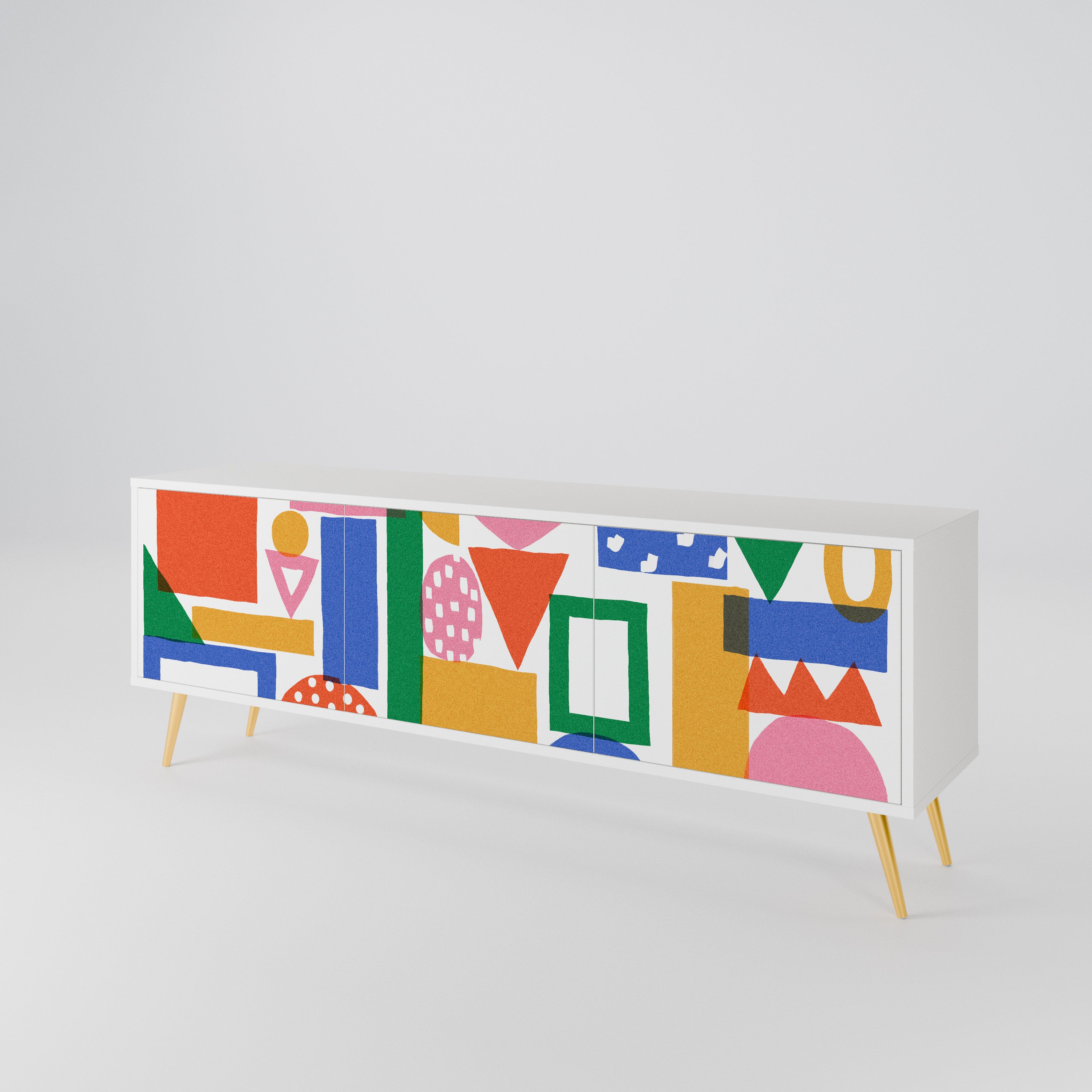GEOMETRIC GLIMMER Móvel de TV de 3 Portas