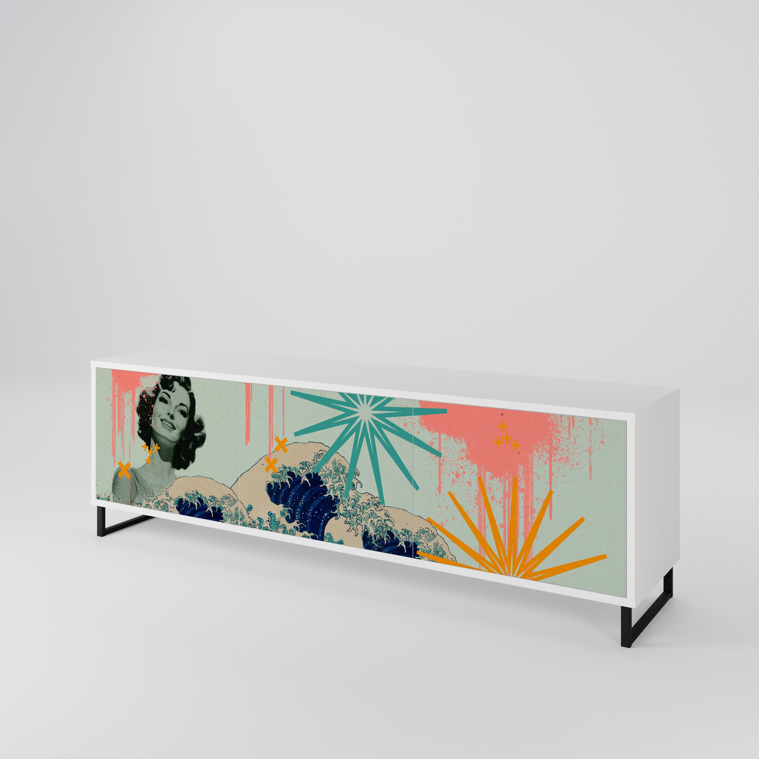 KANAGAWA BEAUTY Móvel de TV de 3 Portas